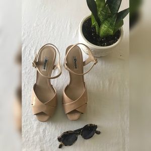 Dune London Nude Patent Leather Heels